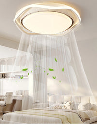 2026 New Smart Silent LED Ceiling Fan Light: Modern Minimalist Round Design, for Bedroom (Bladeless)