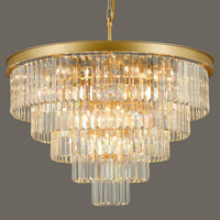 Gold Crystal Chandeliers for Dining Room，4-Lights D12 Inch