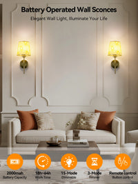 Battery-Powered Wall Light, Rechargeable Wireless Wall Light, 12 Rgb and 3Cct Dimmable, Wall Light with Remote Control, Suitable for Bedroom, Living Room, Hallway