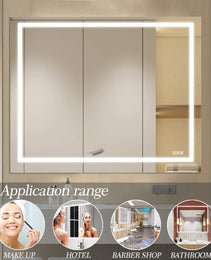 48  X 36  LED Bathroom Mirror With Anti-Fog And Touch Sensor -Modern Frameless Lighted Wall Mirror For Bathroom Vanity, Shower Room, Or Dressing Area