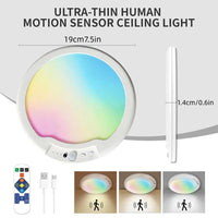 Motion Sensor LED Ceiling Light Remote Control Dimmable Body Sensor Light Automatic Rechargeable Motion Activated Light Closet
