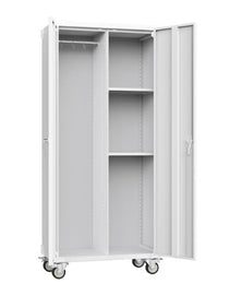 72 H Black Metal Garage Storage Cabinets With Lock Door, Adjustable Shelves And Wheels, Steel Tool Cabinets For Home,Office,Warehouse