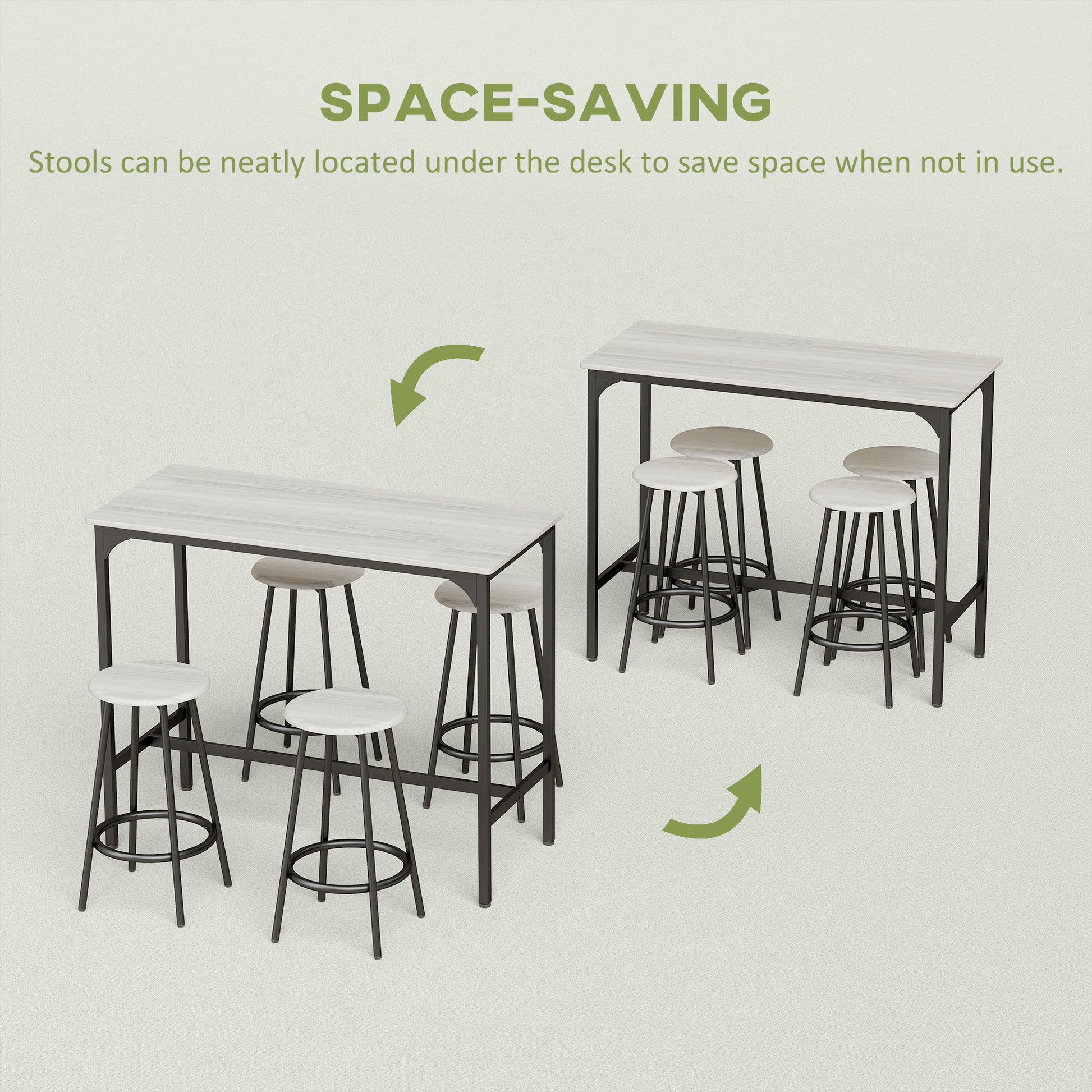 5-Piece Counter Height Bar Table Set, Rustic 43.25" Dining Table With 4 Bar Stools, Kitchen Table With Wooden Top For Pub, Dining Room, Gray