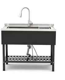 Stainless Steel Utility Sink, Freestanding Sink 1