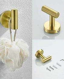 3-Pieces Bathroom Hardware Accessories Set - Towel Bar, Toilet Paper Holder, Robe Towel Hooks