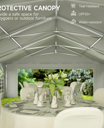 20’ x 40’ Party Tent, Outdoor Canopy Tent with Removable Sidewalls, 12 Windows for Parties, Wedding, Events, BBQ, White