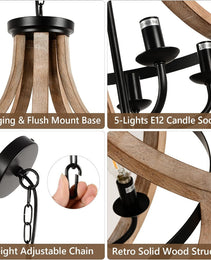 Solid Wood Modern Chandelier