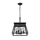 4 Lights Farmhouse Chandelier For Dining Room Black - No Bulbs Unavailable Platform- CJDS