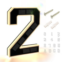 9/6.7/4.7In Solar-Powered Illuminated Outdoor Address Signs - IP54 Waterproof Auto On/Off LED House Numbers Plaque,Modern Farmhouse Home Decor, DIY Personalized Exterior Door Addressing Accessory