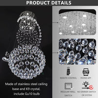 D24'' X H78'' Crystal Chandelier for Entryway High Ceiling Chandeliers Glam Chandelier Modern Large Raindrop Chandeliers LED Dimmable Light Fixtures for Staircaes Foyer Living Room