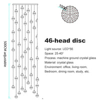 Spiral Staircase Living Room Chandeliers Crystal Ball Led Ceiling Light Lustre Chandelier Modern 2026 Decoration Bedroom Dining