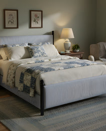 48-inch Striped Rubberwood Upholstered Bed,King