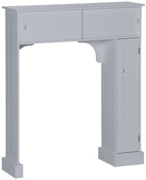 Over-the-Toilet Storage Cabinet – Freestanding Bathroom Organizer with Adjustable Shelves & Doors (Gray)