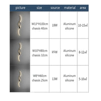 Modern LED Wall Lamp Minimalist Led Light Bedroom Bedside Long Strip Wall Sconces Living Room Sofa Home Indoor Lighting Fixture
