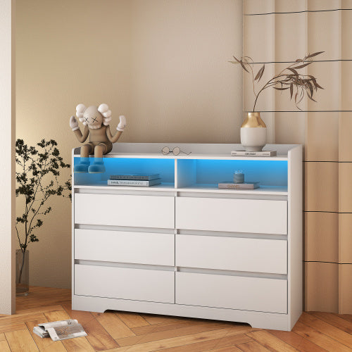 6-drawer Vanity With LED Lights - CJDS