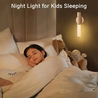 Smart Motion Sensor Night Light LED Rechargeable Magnetic Wall Lamp Portable for Hallway Bedroom Stairs Bathroom Cabinets Decor
