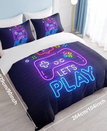 Gaming Duvet Cover Set Twin Full Queen King Size Video Game Controller Bedding Set, Boys Video Games Comforter Cover With 2 Pillow Shams, Bed Set For Boys Girls Bedroom Decor