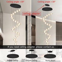 177'' Long Large Crystal Chandeliers 25-Lights LED Chandeliers for High Ceiling Handing Light Fixture for Hallway Foyer Staircase
