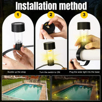 6 Packages Solar Pool Light Frame on The Ground for Swimming Pool Outdoor Pool Fence Decorative Accessories Led Waterproof Lamp