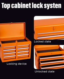 Tool Chest, 5-Drawer Rolling Tool Storage Cabinet With Detachable Top Tool Box, Liner, Universal Lockable Wheels, Adjustable Shelf, Locking Mechanism, Metal Tool Cart For Garage Workshop