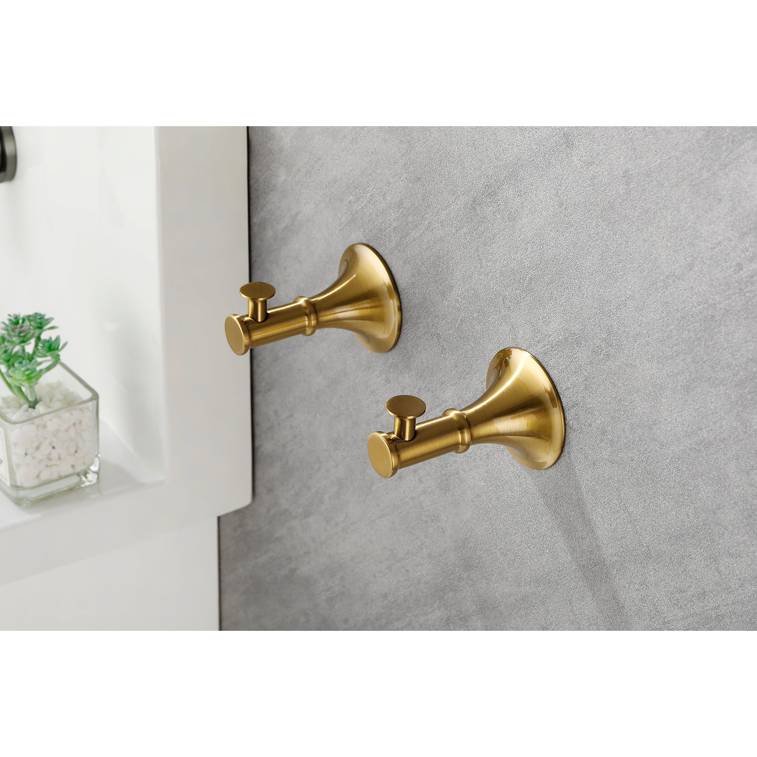 6 Piece Brass Bathroom Towel Rack Set Wall Mount