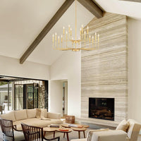 Gold Chandeliers for Dining Room Light Fixture，D44 Inch