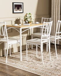 Dining Table Set, Bar Table With 4 Dining Benches, Kitchen Table Counter With Chairs, Industrial For Kitchen Breakfast Table, Living Room, Party Room, Natural And White, 43.3inL X23.6inW X 30.1inH