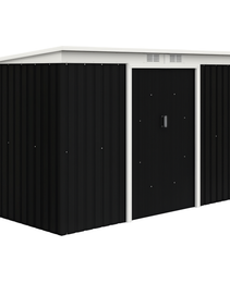 9' x 4' Metal Outdoor Storage Shed, Tool House with Double Lockable Doors for Backyard, Patio, Lawn, Garage, Dark Gray