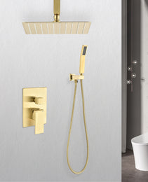 Ceiling Mounted Shower System Combination Set, With Handheld And Shower Head