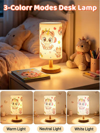 Kids Table Lamp,Cute Kitty Lamp for Bedroom Girls Decorative Bedside Lamps