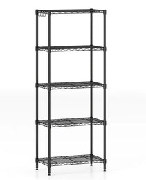 5-Tier Heavy-Duty Metal Wire Shelving, 750 LBS Total Load With Multi-Grade Per Shelf Capacity For Garage & Kitchen