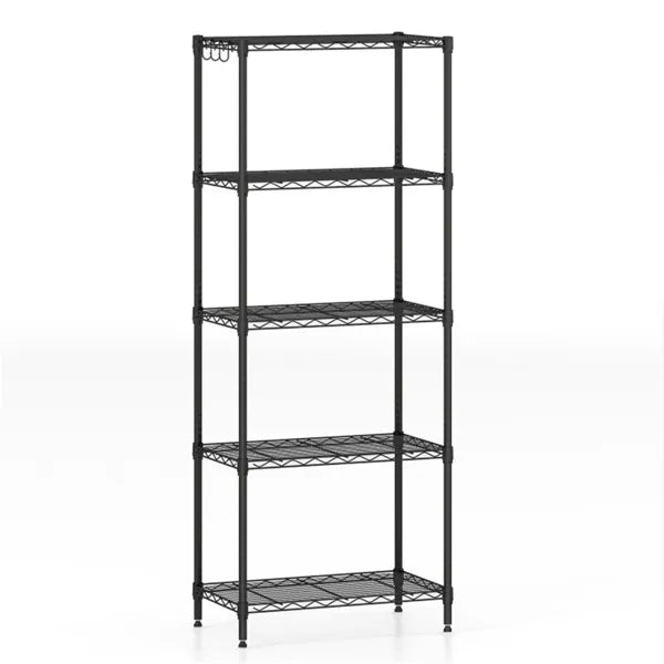 5-Tier Heavy-Duty Metal Wire Shelving, 750 LBS Total Load With Multi-Grade Per Shelf Capacity For Garage & Kitchen
