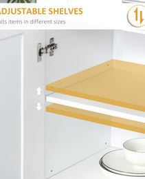 White Pantry Cabinet with Adjustable Shelving for Kitchen, Perfect for Family, White