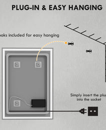 kleankin 32" x 24" LED Bathroom Mirror