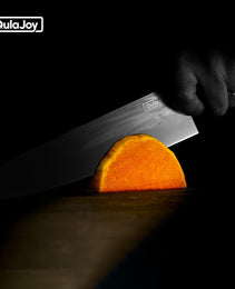 Qulajoy Chef Knife 8 Inch - Hand Forged Swedish Sandvik Steel Gyuto Cooking Knife - Professional Japanese Kitchen Knife - Classic Octagonal Handle