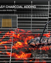 Barrel Charcoal BBQ Grill, Barbecue with 420 sq.in. Cooking Area, Wheels, Ash Catcher, Black