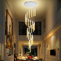 5-Lights Rectangular Pendant Lights for Kitchen Island Black Linear Crystal Chandelier Modern Chandeliers for Kitchen Island Dining Room