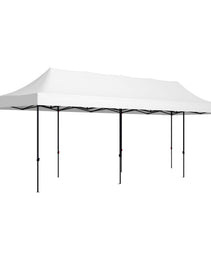 9.5' x 28' Pop Up Canopy Tent, Instant Tent for Parties, Height Adjustable, with Carry Bag and Sand Bags