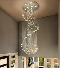 D24'' X H78'' Crystal Chandelier Glam Chandelier High Ceiling Chandeliers for Staircaes Large Raindrop Chandeliers LED Dimmable Light Fixtures for Foyer Hallway Entryway