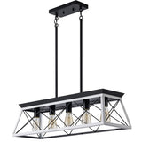 5 Lamps Farmhouse Chandelier Dining Room White - No Bulbs Unavailable Platform- CJDS