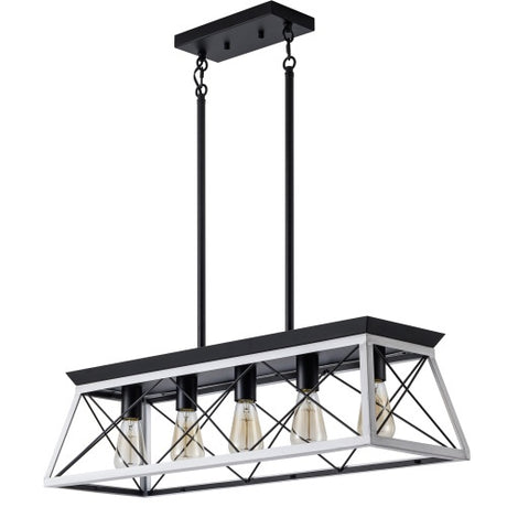 5 Lamps Farmhouse Chandelier Dining Room White - No Bulbs Unavailable Platform- CJDS