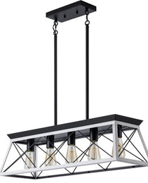 5 Lamps Farmhouse Chandelier Dining Room White - No Bulbs Unavailable Platform- Temu