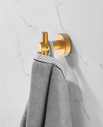 Round Base Wall Hanging Hook With Screws- Brushed Gold Hook, 4 Pack, For Entry Shoe Cabinet, Wardrobe Bathroom Bedroom Furniture Hardware