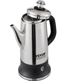 12-Cup Electric Percolator Coffee Pot, 304 Stainless Steel Coffee Percolator With Keep Warm Function & Heat-Resistant Handle, Classic Coffee Maker, Quick Brew & Easy-Pour Spout, Silver