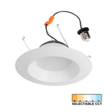 Dimmable Round 6 Inch 15W 5cct Luxrite LED Down Light - Easy to Install  & Energy Efficient - Retrofit Round - Adjustable Color Temperature - Wet Location Rated