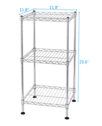 3Tier Wire Shelving Rack Metal Storage Shelf Unit For Laundry Bathroom Kitchen Pantry Closet