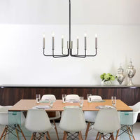 Roxsanne 6-Light Nickel/Black Dimmable Classic Chandelier Rustic Linear Candle-Style Kitchen Island Light Fixture