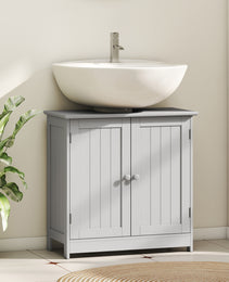 Bathroom Vanity Cabinet, Under Sink Bathroom Cabinet with 2 Doors and Adjustable Shelf, Light Gray