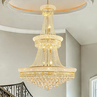 Modern Crystal Chandeliers Light Fixture,11-Light Empire Style K9 Crystal Chandeliers for Entryway, Chrome Finish Luxury Chandeliers for Living Room Bedroom Stairway Foyer Hallway D23.6