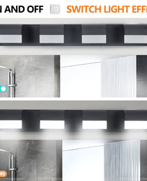 4-Light Acrylic Matte Black Bathroom Vanity Mirror Light For Mirror, Shower, And Bathroom Decor
